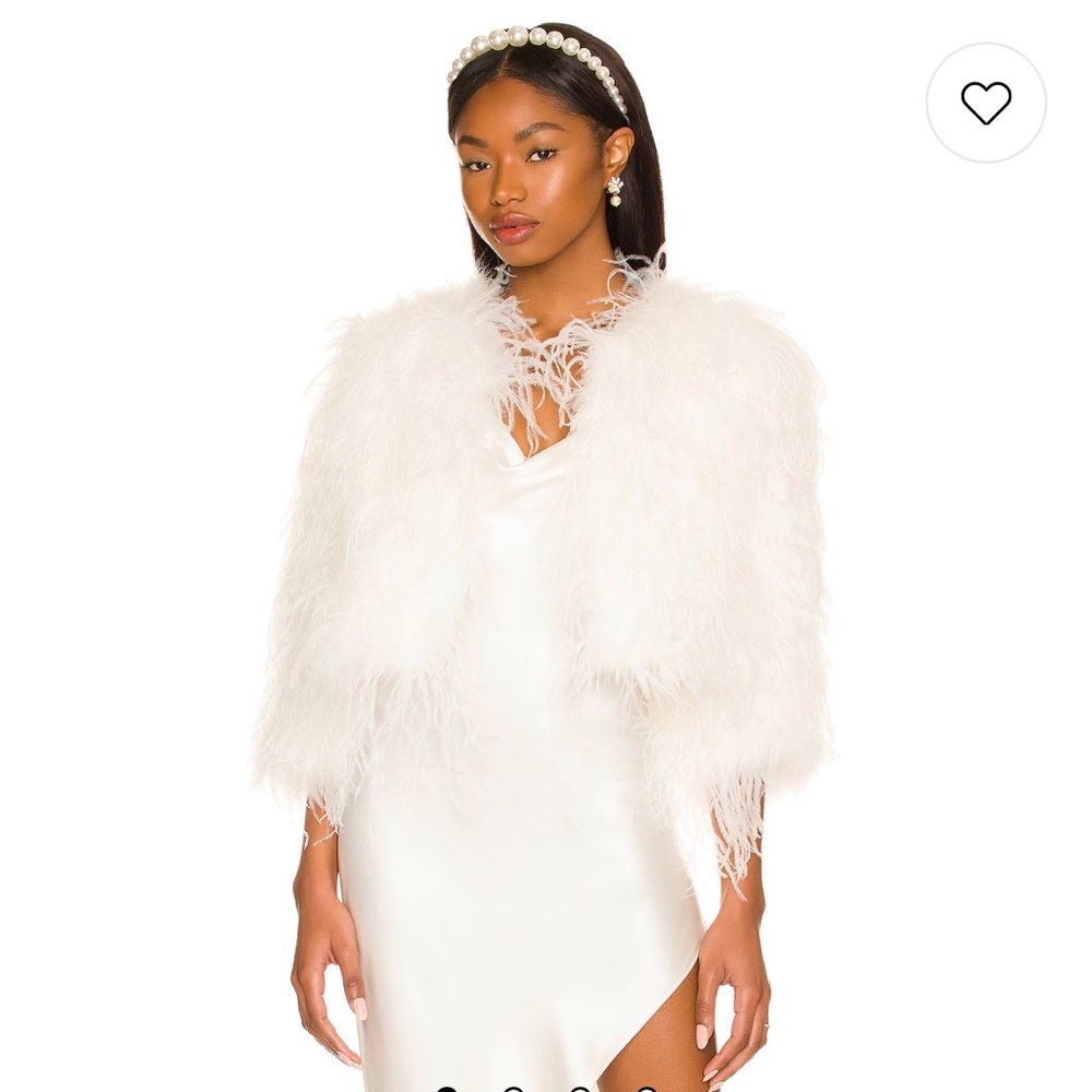 NEVER WORN - Dahlia Feather Jacket in White